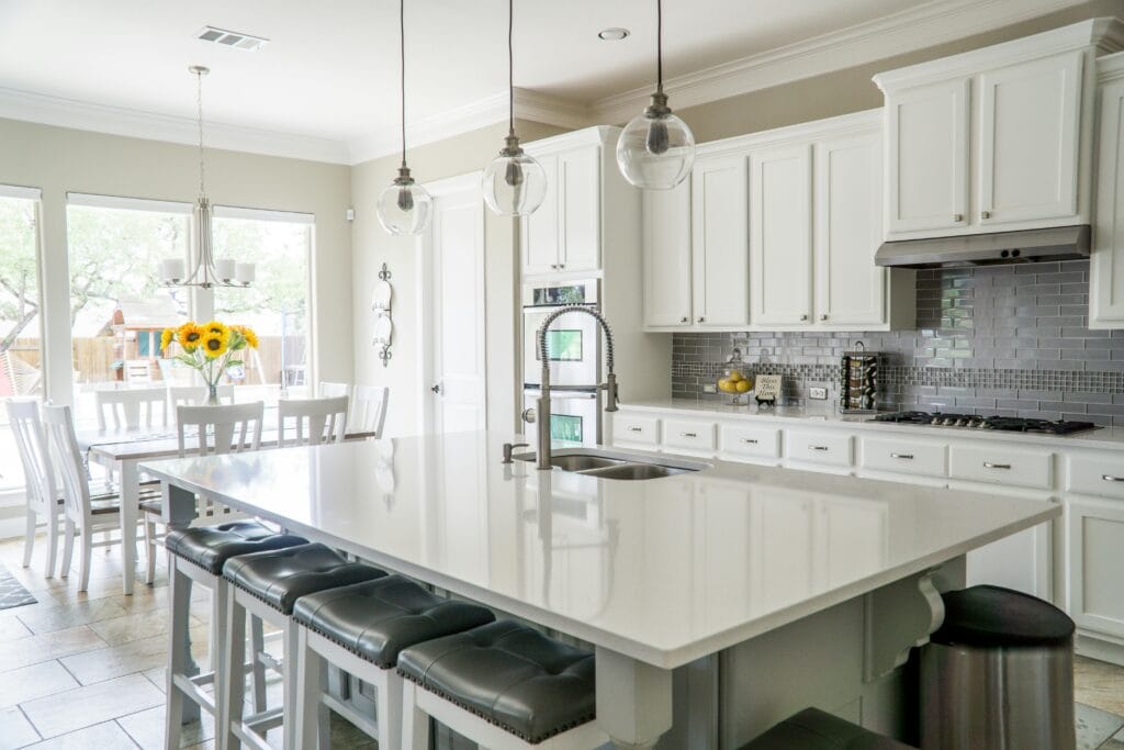 white bright kitchen showcasing standard kitchen counter height for utah kitchen renovation Renovate Ease